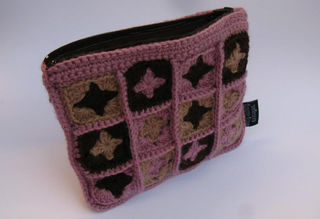 Granny Square Purse Rose/Chocolate