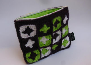 Granny Square Purse Purple/Lime