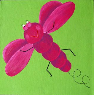 Dragonfly Hot Pink/Lime Green