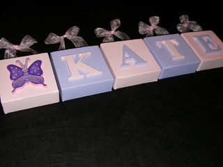 Personalised Canvas 'Kate' Pink/Mauve Butterfly with ribbons