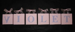 Personalised Canvas 'Violet' Mauve/Pink with ribbon