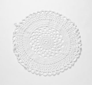Small White Crochet Rug/Throw