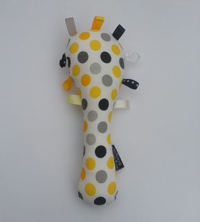 Baby Rattle - Black/Yellow Spots