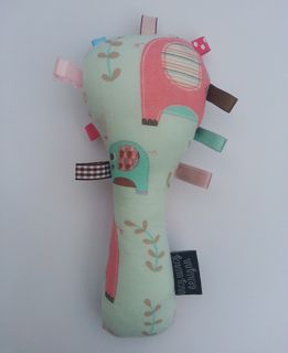 Baby Rattle - Pink Elephants