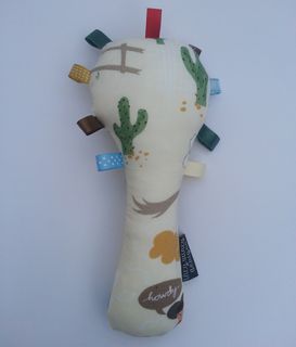 Baby Rattle - Cream Yee Haa Cowboys