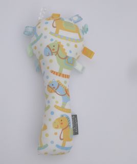 Baby Rattle - Lemon/Blue Rocking Horses
