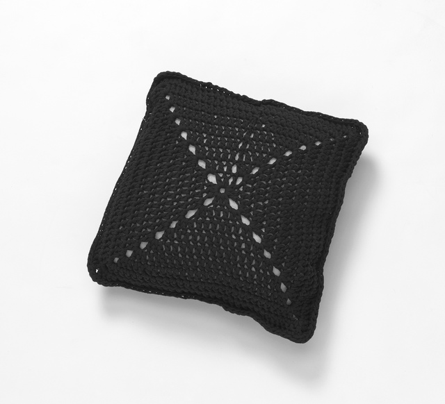 Black Crochet Cushion - 40cm