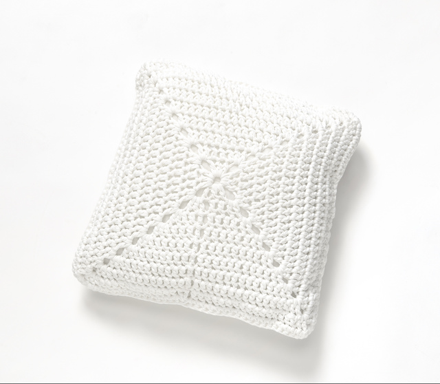 White Crochet Cushion - 40cm