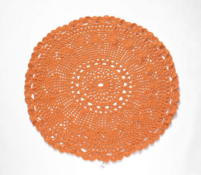 Large Orange Crochet Rug/Throw