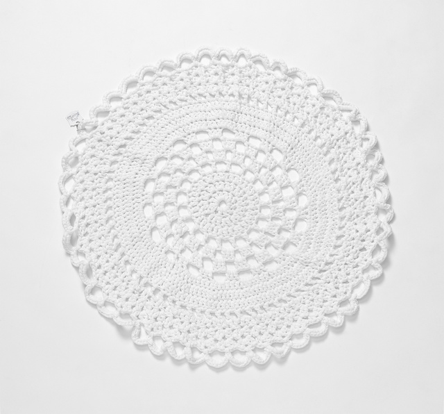 Small White Crochet Rug/Throw