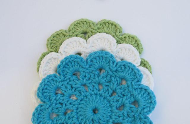 Coasters Lime/Turquoise/White