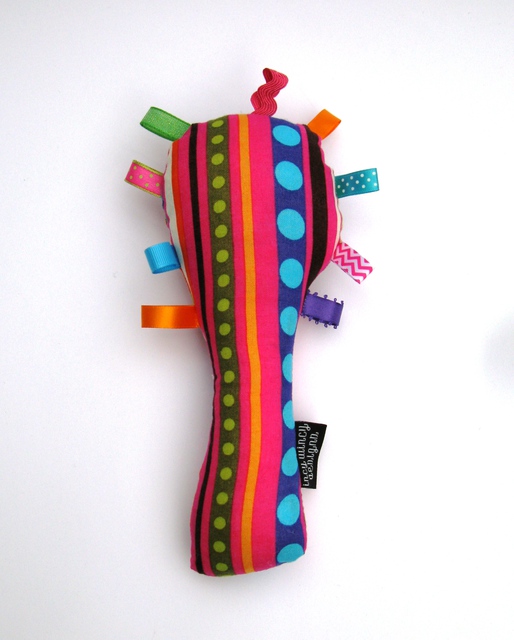 Baby Rattle - Multicoloured Stripes