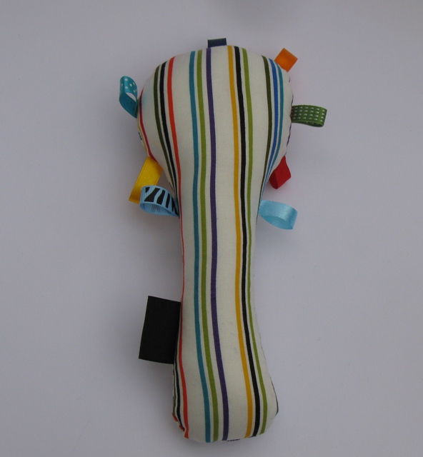Baby Rattle - Multicoloured Spots & Stripes