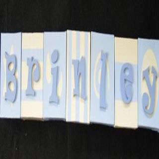 Personalised Canvas 'Brinley' Blue/Cream