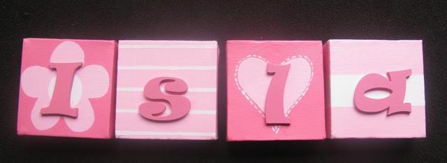 Personalised Canvas 'Isla' Two-Tone Pink