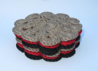 Coasters Red/Black/Tan